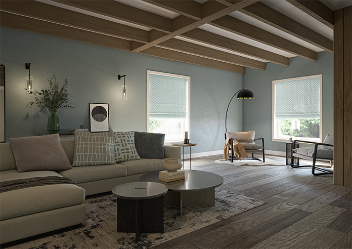 Chevron Stripe, Duckegg - Roman Blind - Image 6